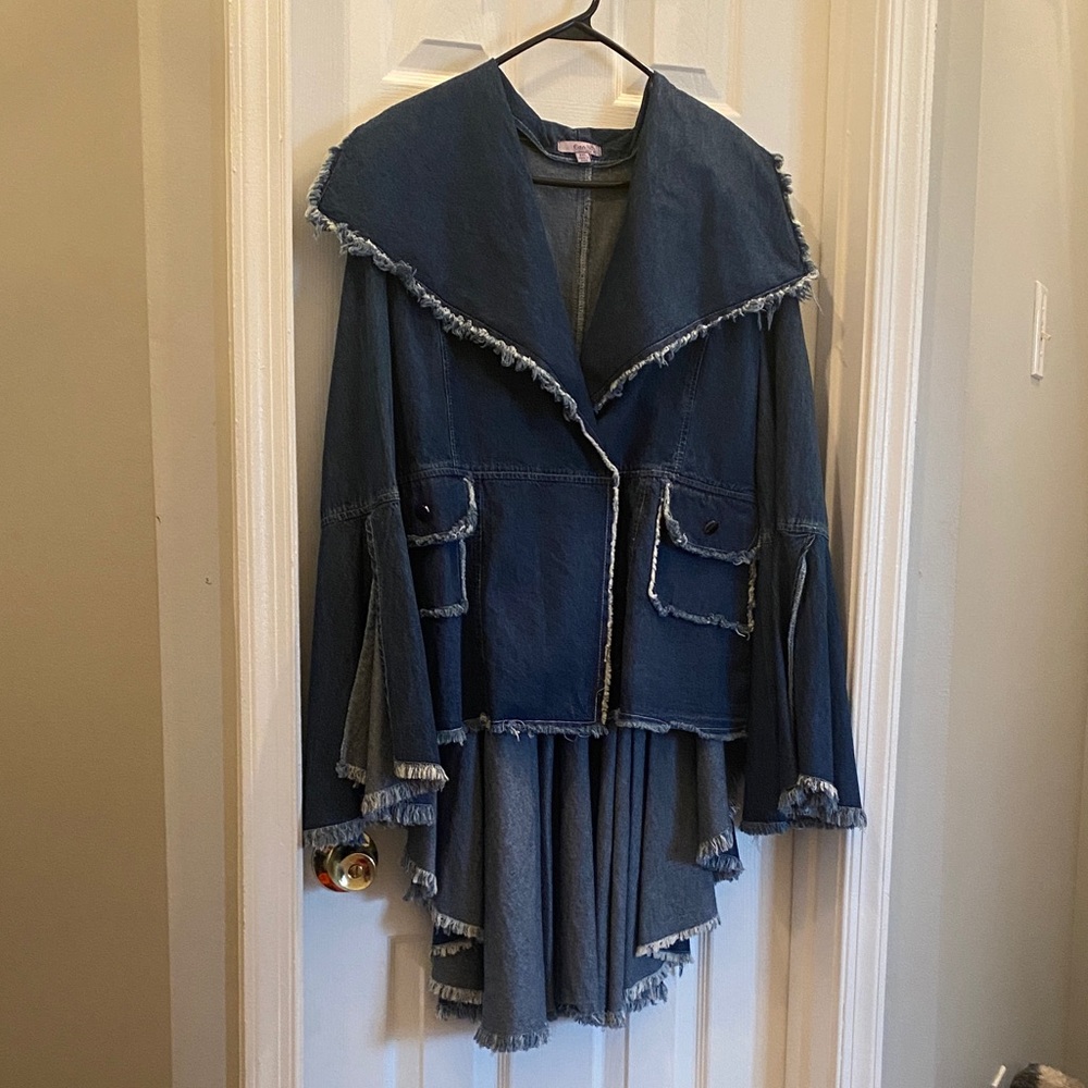Brand name “Eien” Sporty Denim Jacket, Plus size 2X